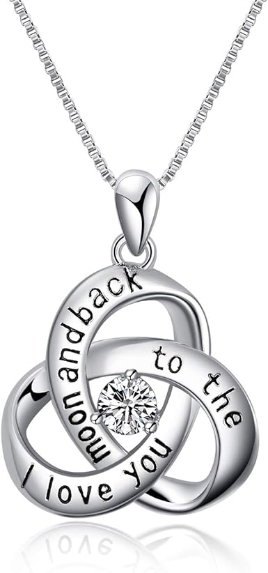 Amazon Com I Love You To The Moon And Back Sterling Silver Celtic