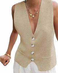 Saodimallsu Womens Sleeveless Sweater Vest Knit V