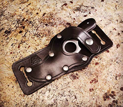 Skinning Knife and Quickdraw Holster - Fixed blade with handmade leather sheath - Thumbnail 4