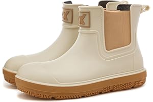 LIOERDIWE Ankle Rain Boots Men Women Waterproof Deck Boots Anti-Slip Rubber Chelsea Garden Work Shoes Short Mud Booties Fishing Farming Camping