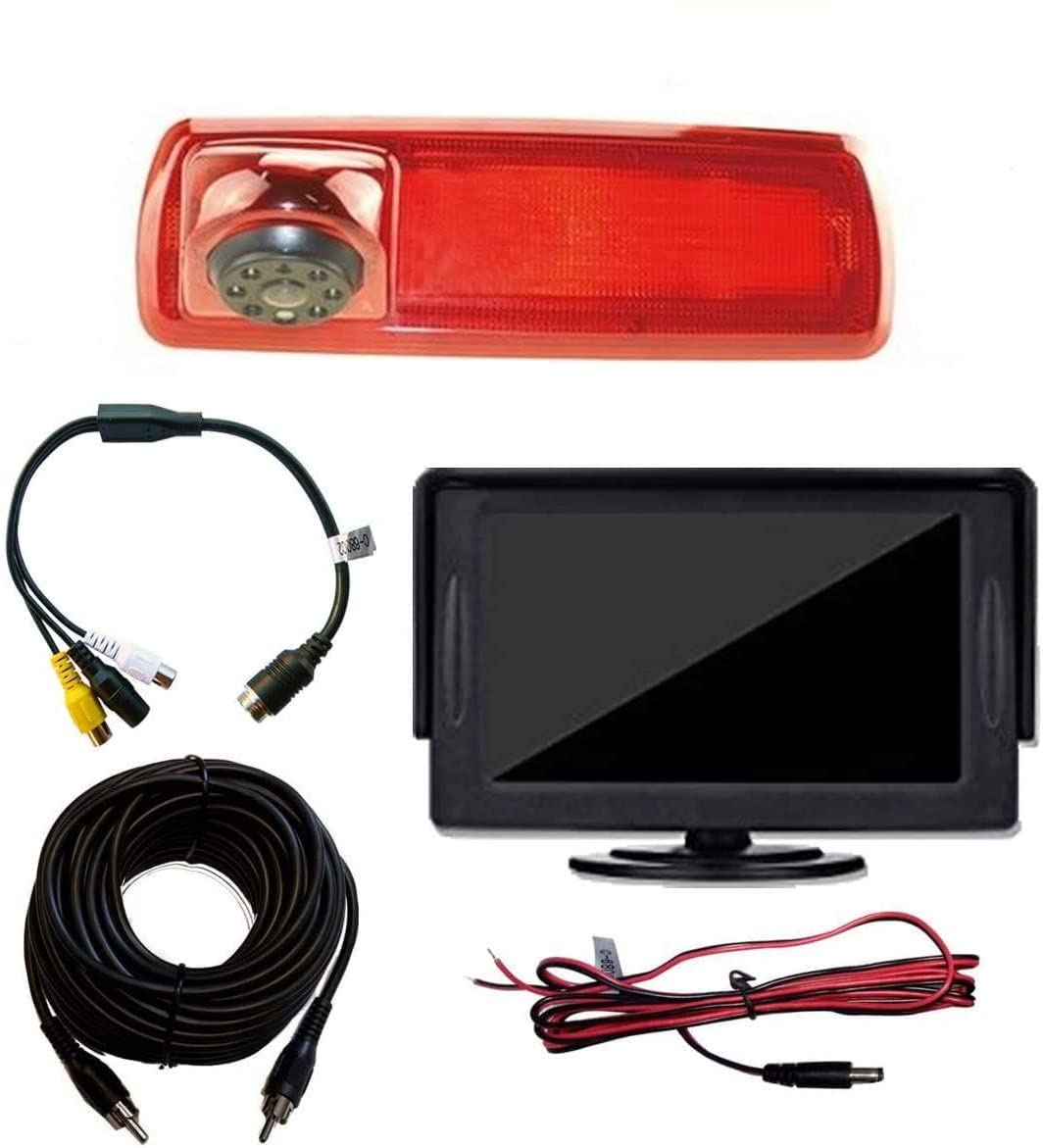 Dolphin Automotive Rear Brake Light Reversing Camera Compatible with Renault Trafic Van 2014 – Onwards With 4.3 Inch Dash Board Monitor
