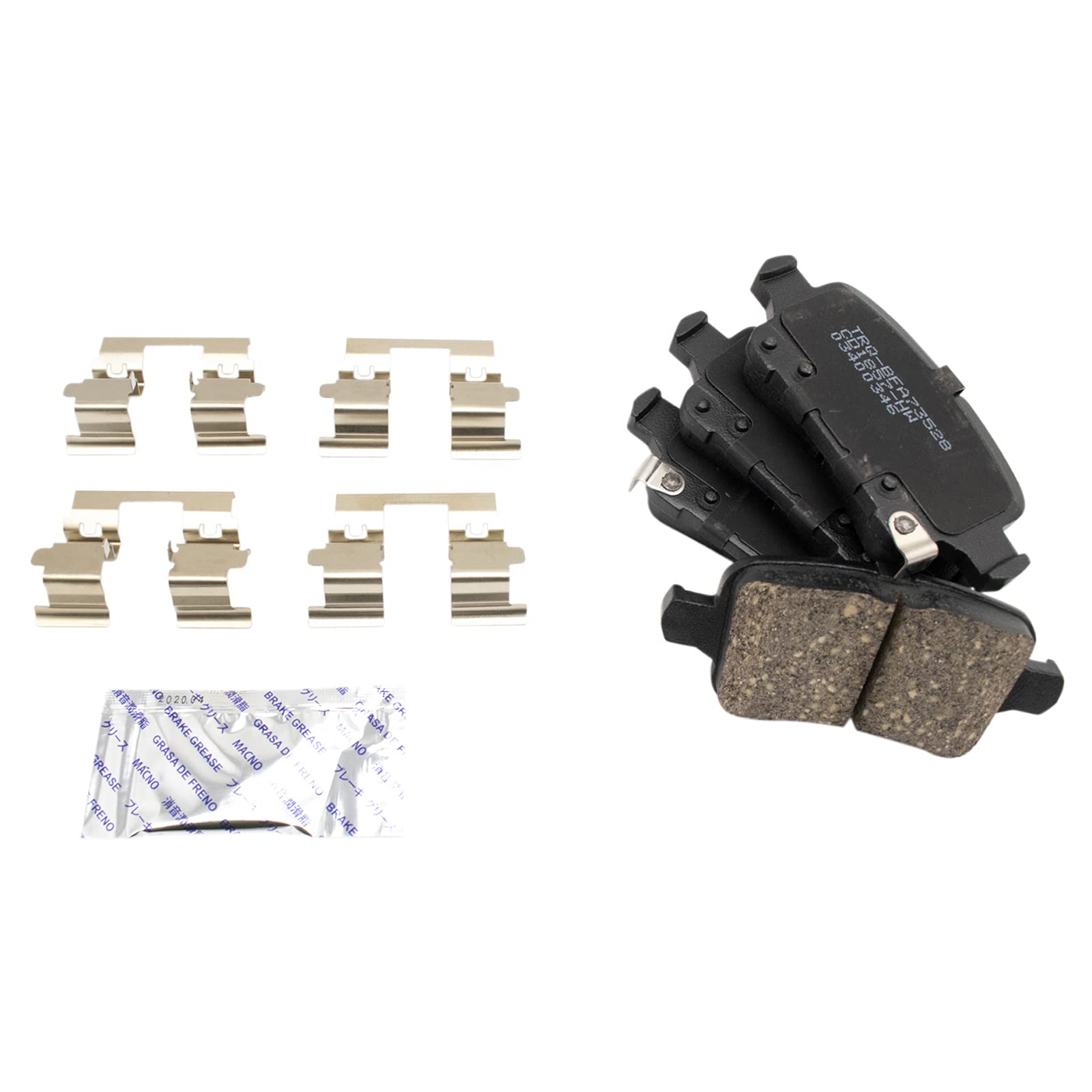 TRQ Rear Brake Pads Ceramic Compatible with 2018