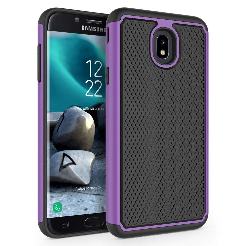 Case for Samsung Galaxy J7 2018 / J7 V 2nd Gen / J7V 2018 / J7 Refine / J7 Star / J7 Aero / J7 Top / J7 Crown / J7 Aura / J7 Eon, SYONER [Shockproof] Protective Phone Case Cover [Purple]