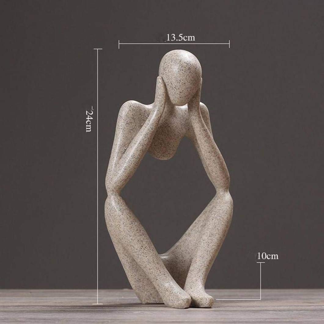 CAMLEO Creative Abstract Natural Resin Sandstone Statue Modern Figurine Thinker Character Sculpture Home Decoration Craft Gifts