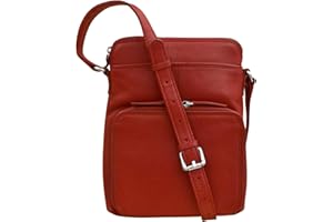 ili New York - Leather Shoulder Handbag w/Side Organizer - Soft, Smooth Leather Handbag w/RFID Blocking Lining