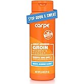 Carpe Sweat Absorbing Talc-Free Body Powder for Women, Anti-Chafing and Safe for Feminine Areas, White Jasmine Scent