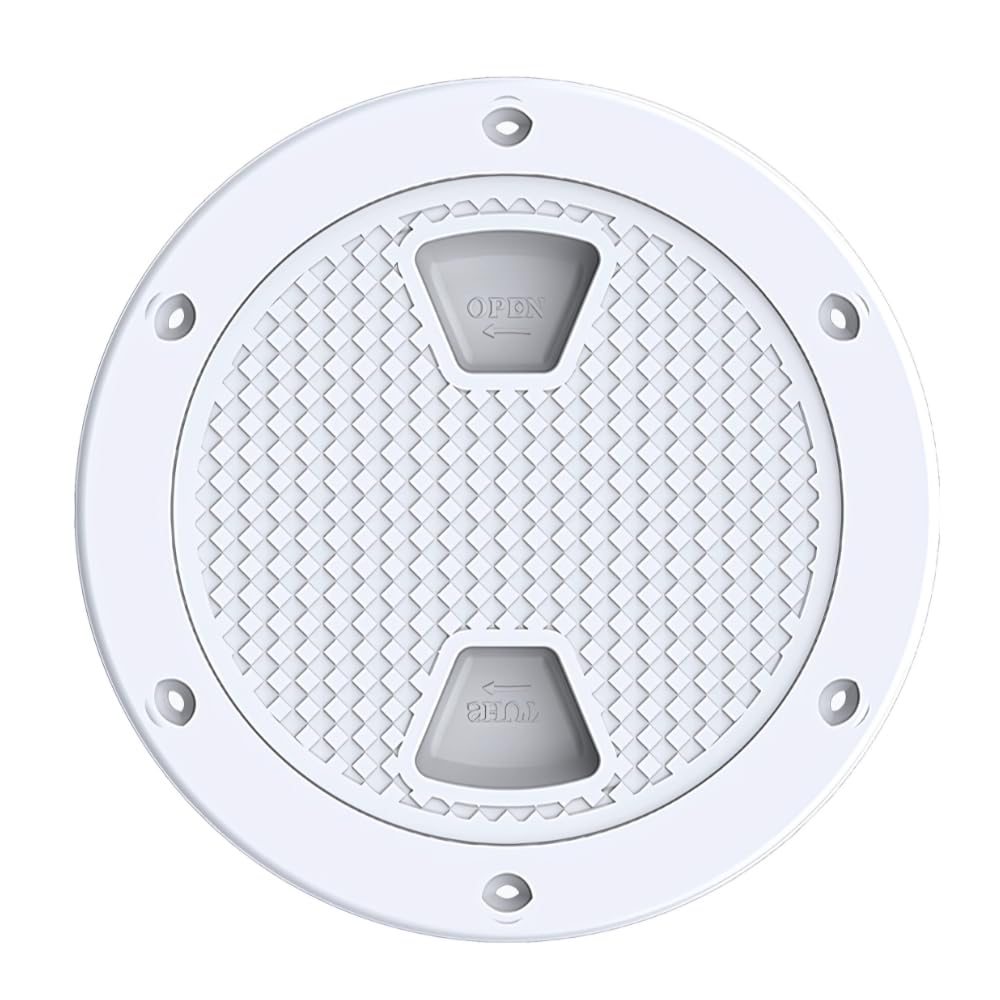 SEAFLO 4" - 8" White Circular Non Slip Inspection Hatch w/Detachable Cover (4")