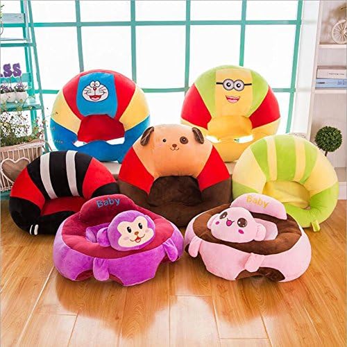 GeniusCells Baby Infant Safe Sitting Chair Embroidery Lovely Animal Boppy Newborn Protective Cushion with A Woolen Baby Cap 3-14 months