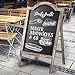 MyGift Large Rustic Torched Wood A-Frame Sidewalk Chalkboard Sign