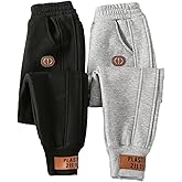 Ltvoo Boys Girls Sweatpants Casual Baggy Track Pants Elastic Waist Active Jogger Trousers Winter Warm Athletic Pants with Pockets (100cm) Grey