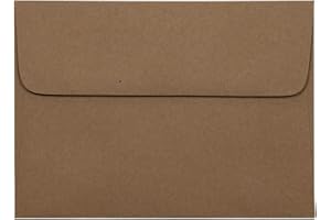 JAM PAPER A7 Premium Invitation Envelopes - 133.3 x 184.1 mm (5 1/4" x 7 1/4") - Brown Kraft Paper Bag- 50/Pack