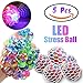 Qiwoo 5 Pack Squishy Mesh Anti-Stress Sensory Balls Grape Glowing Flashing Multi-Color Relief Relieve Pressure Fidget Squeeze Toys Non-Toxic for Women Men Kids Boys Girls Outdoor School Office Travel