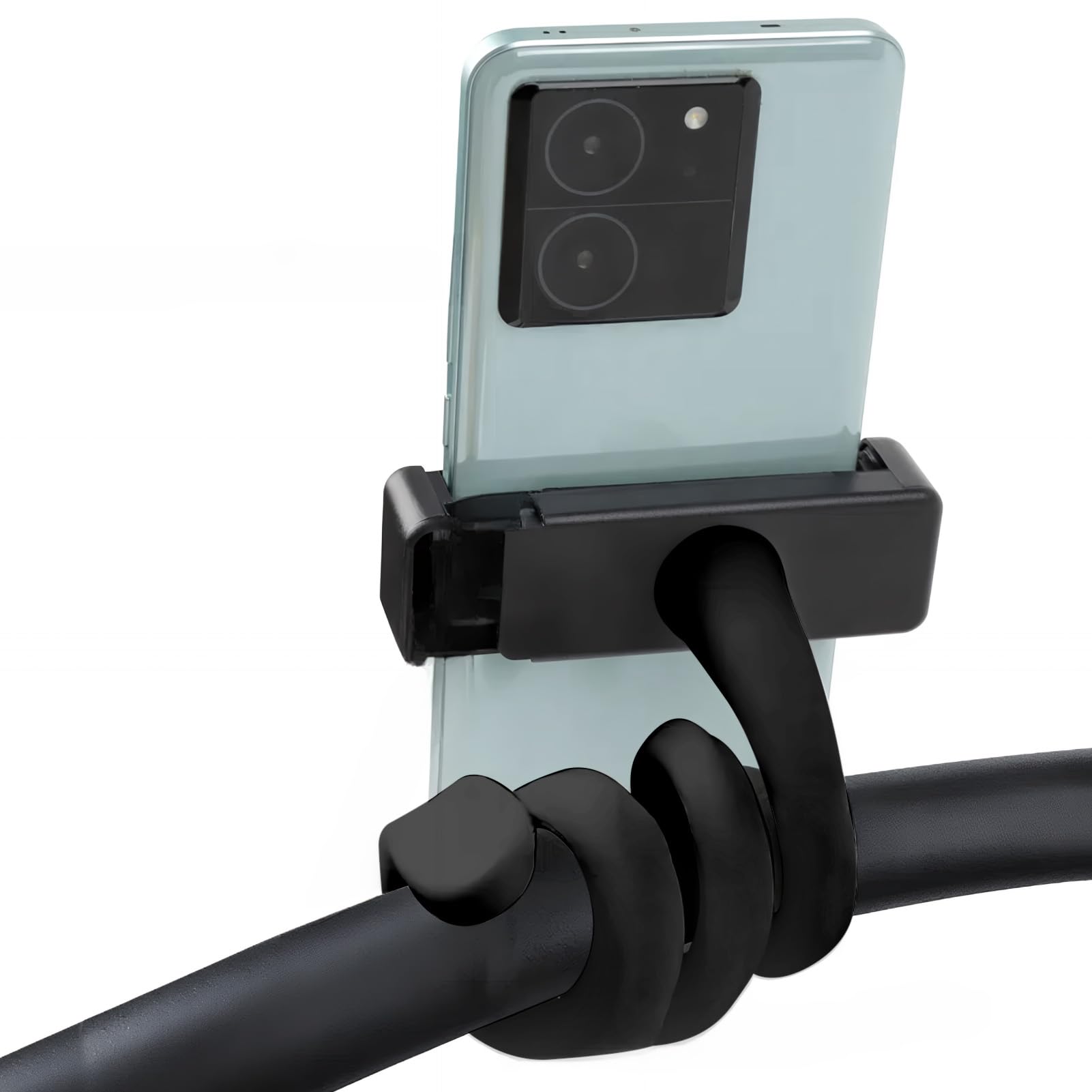 Hioip Flexible Phone Holder Gooseneck, Universal Lazy Phone Stand Clip 360° Rotating Adjustable Hands-Free for Bed Desk and Kitchen, Phone Stand Clamp Fit for All Smartphones（Black