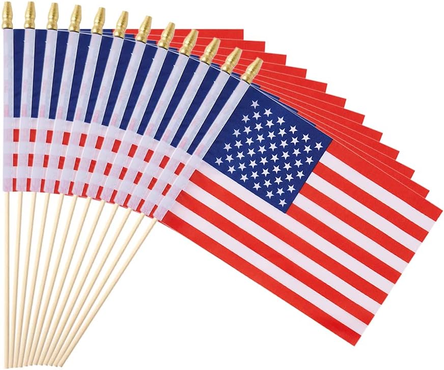 Flags - Ckexin 25Pack Small American Flag Mini Usa Flag On Stick Handheld Us Flag For July 4th Decoration