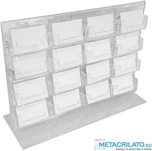 METACRILATO.EU Tarjetero de sobremesa A3 16 Dispensadores: Amazon.es: Oficina y papelería