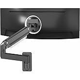 VIVO Premium Aluminum Heavy Duty Monitor Arm for Ultrawide Screens up to 49 inches and 44 lbs, Single Wall Mount, Pneumatic H