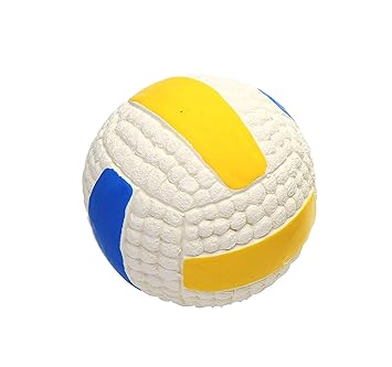 Emily Pets Pet Squeaky Toys Soft Bouncing Latex Floating Dog Toy Throw Ball, Multi Color, Small (Volley Ball)