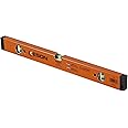 Keson LKB24 Aluminum Box Beam Level with 3 20% Magnified Vials, 24-Inch, Orange