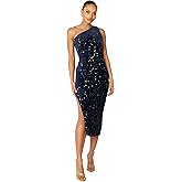 Petal & Pup Womens Kiki One Shoulder Midi Dress - Midnight