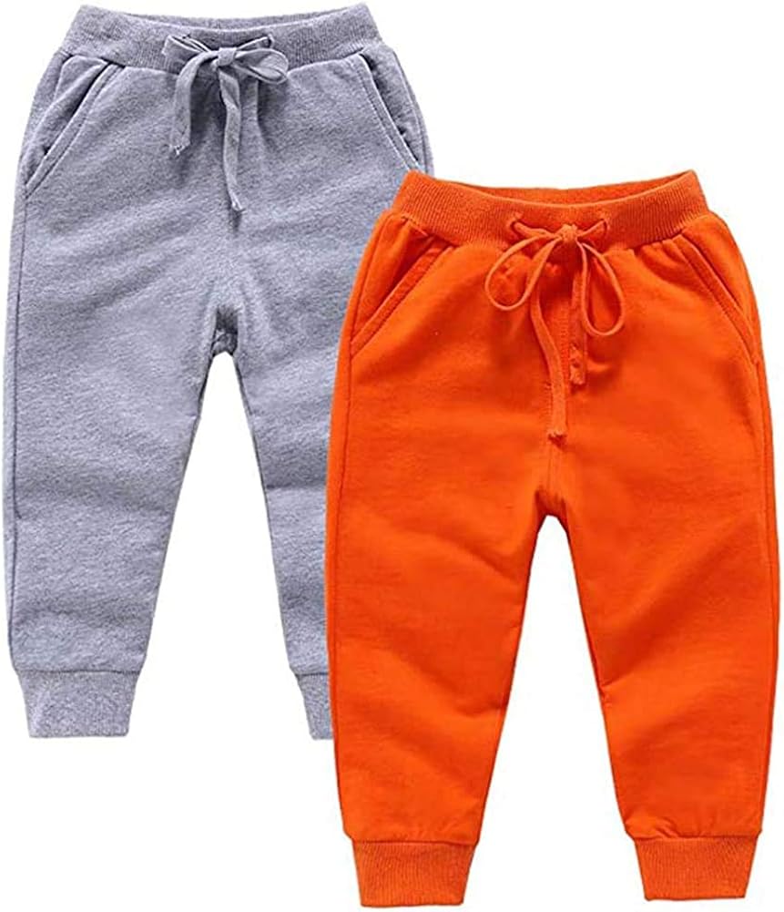 HAXICO Unisex Kids Solid Cotton Drawstring Waist Winter Pants Toddler Baby Bottoms Active Sweatpants: Clothing