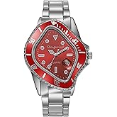 MASTOP Unique Watches for Men Waterproof Stainless Steel Wristwatch with Luminous Quartz Movement Calendar Function and Green Dial Perfect Men's Gift