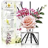 COCODOR Rose Reed Diffuser Set / 6.7oz / Rose Perfume/Scent Diffuser with Sticks Home Fragrance Reed Diffuser for Bathroom Shelf Decor for Women