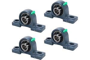 HYFTJYZ UCP204-12 Pillow Block Bearing,3/4" Bore Mounted Pillow Bearing Cast Iron Base -Self Aligning Chrome Bearing,4 Pcs