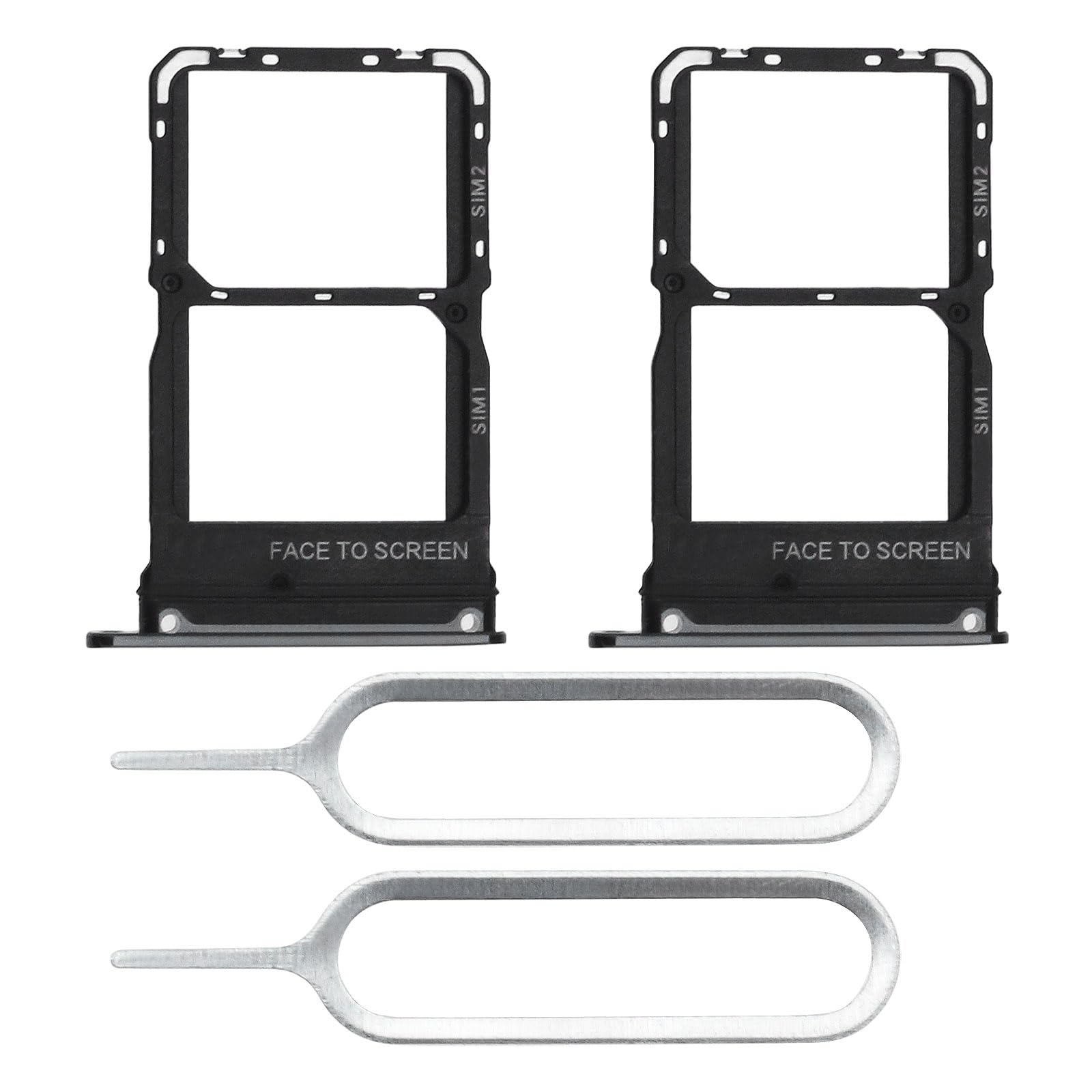 Be In Your Mind 2pcs Dual SIM Card Slot Tray Holder SIM Card Tray Slide Bracket SIM Card Holder Card Slot Tray Replacement Compatible with Xiaomi, Black