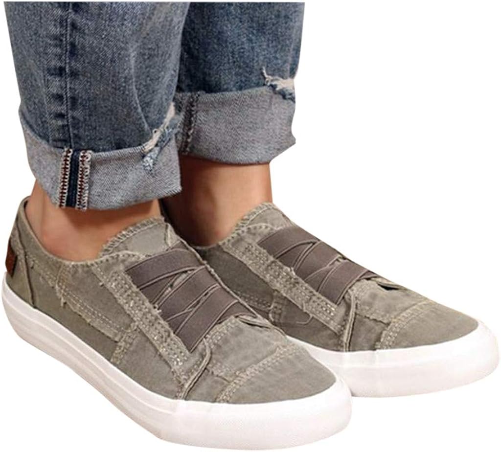 canvas slip on shoes womens wide width