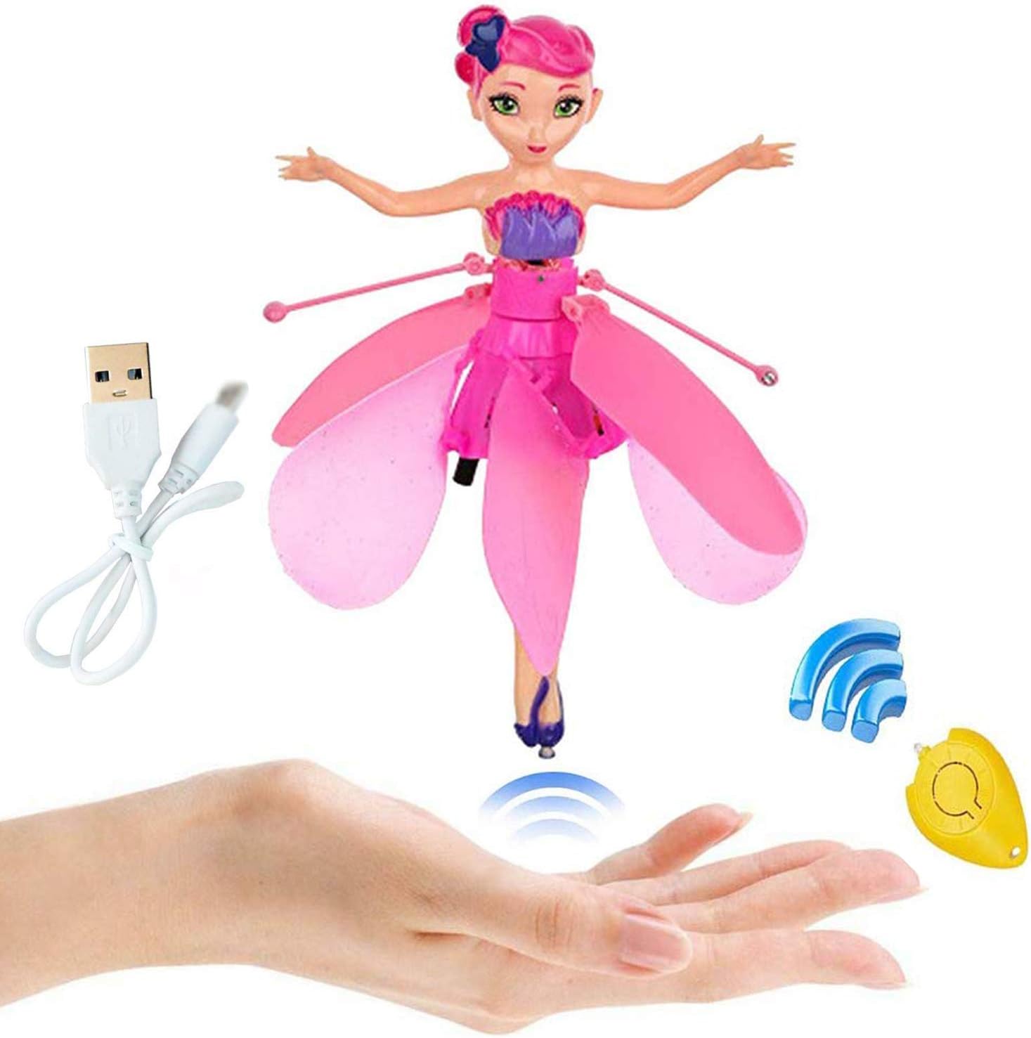 TYZEST Flying Fairy Doll for Children Over 5 Years Old,RC Infrared Induction Helicopter Kids Toys Teen Toys Flying Princess Doll (Flying Fairy)