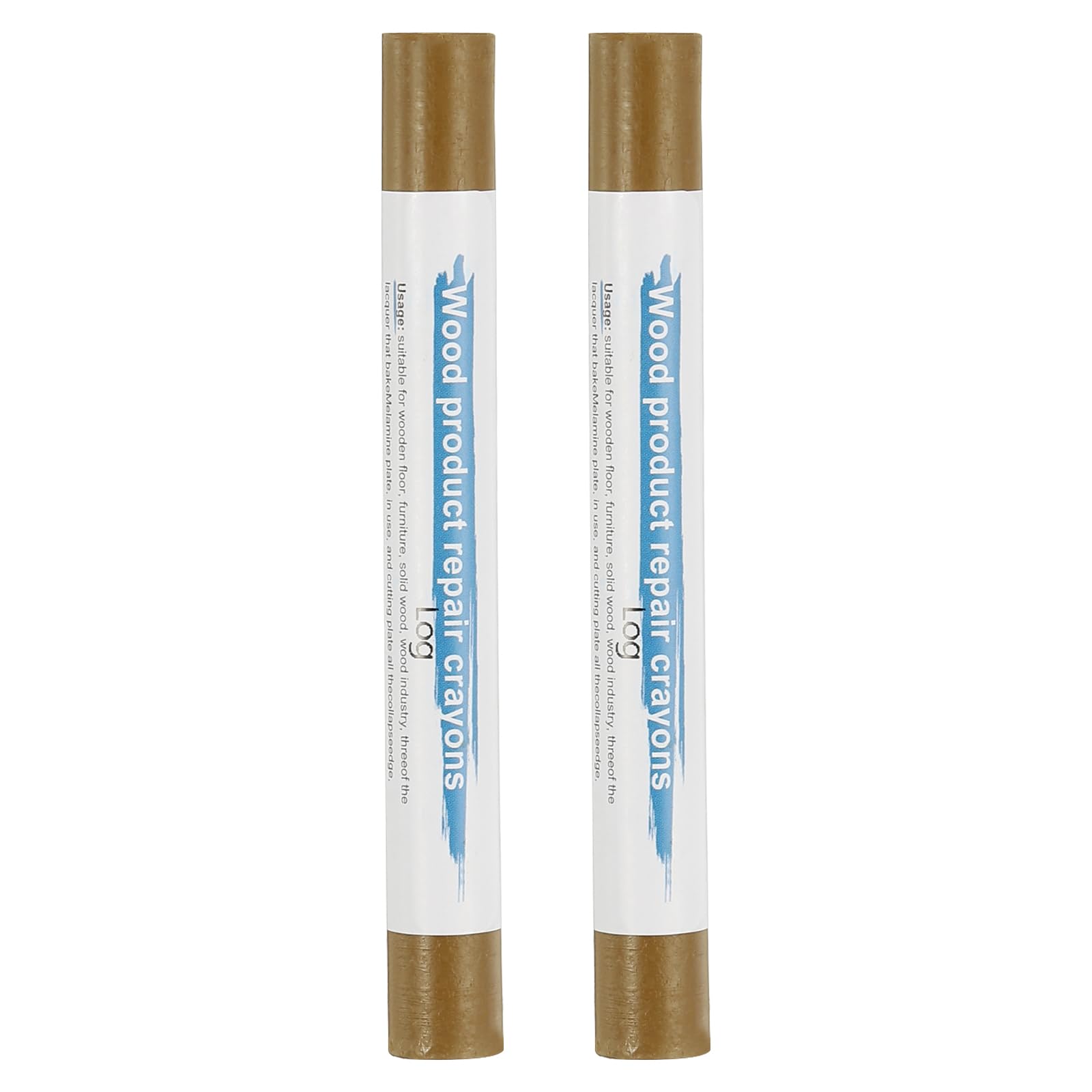 PATIKIL Furniture Repair Crayons, 2 Pcs Wax Wood Filler Sticks Wood Wax Crayons for Scratches Wood Floor Holes Tables, Wood Color