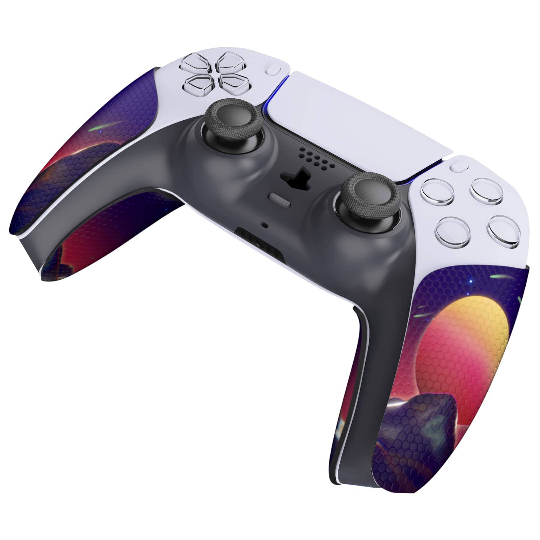 eXtremeRate PlayVital Anti-Skid Sweat-Absorbent Controller Grip for ps5 Controller, Professional Textured Soft Rubber Pads Handle Grips for ps5 Controller - The Cyber Moon