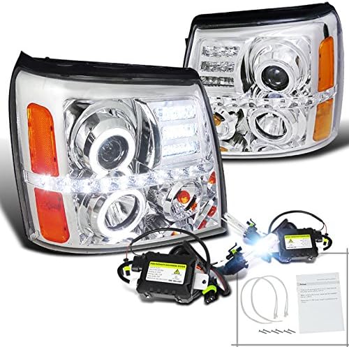 Escalade Halo LED Projector Headlight+H1 Slim HID Conversion Kit 6000K