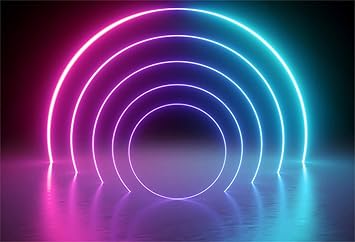 Amazon Com Leowefowa 7x5ft Let S Glow Neon Party Backdrop Vinyl Decades Party Arch Neon Lights Stage Futuristic Electronic Style Disco Party Photography Background The 80 S 90 S Rave Party Banner Studio Props Kitchen