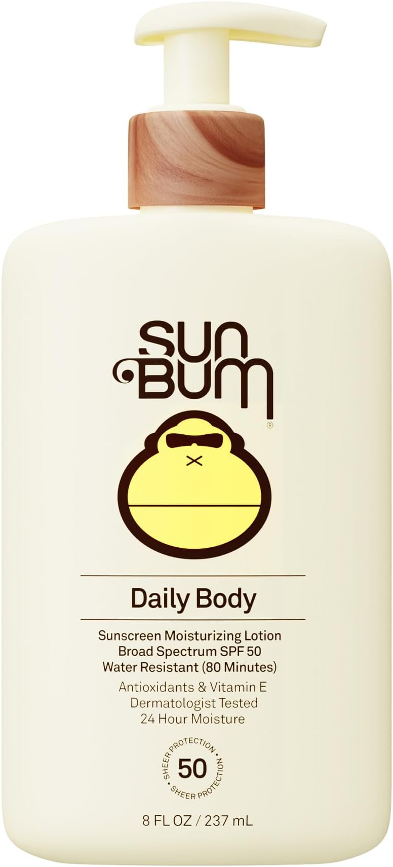 SUN BUM Daily SPF 50 Sunscreen Body Lotion Oxybenzone Octinoxate Free 8 fl oz