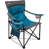 CAMPHILL Oversized Portable Camping Chairs, Collapsible Outdoor Chairs with Pocket and Cup Holders, Carry Bag for Camping,Tailgates,Beach,and Sports