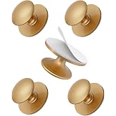 Anobeyi Adhesive knobs, Peel and Stick Knobs for Cabinets, Closets, Drawers | No Drilling Stainless Steel Handles, Wear Resistant Long Lasting, Gold, 5 Pack