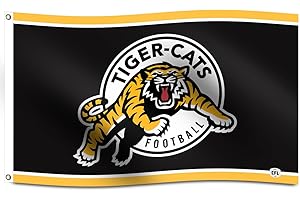 Hamilton Tigercats Flag Deluxe Silk Fabric Fans Support CFL Team Decor Outdoor/Indoor ELKS Banner