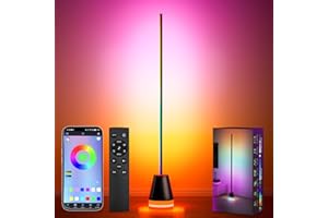 Keepsmile Smart RGB LED Corner Floor Lamp,172 LEDs Standing Lamps for Living Room with APP and Remote,Modern Floor Lamp with 