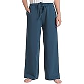 Weintee Women's Petite Lounge Pants Cotton Pajama Bottoms Wide Leg