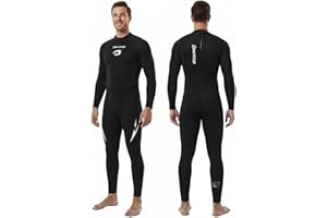 Owntop Wetsuit 5mm Neoprene Diving Suit for Mens Womens - Thicken Full Wet Suit, Back Zip Long Sleeve UPF50+ Keep Warm Swimwe