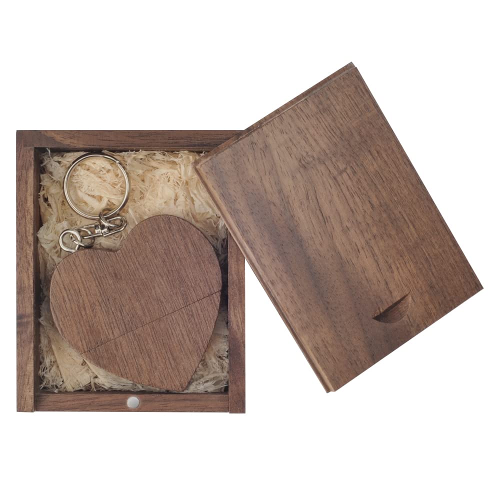 64GB Heart-Nut USB Flash Drive with Box, LEIZHAN USB Memory Stick Pendrive Flash Drive in Silicone Gifts for Students, Families and Children (64GB Heart-Nut with Box)