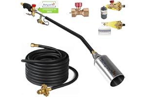 Dutywand Propane Torch Weed Burner Kit, 800,000 BTU Weed Torch w/ 1lb Propane Tank Adapter & 10 FT Hose, Propane Flame Thrower for Weeds,Roofing, Melting Ice Snow