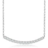 SecreTalk Tennis Moissanite Necklace for Women, 925 Sterling Silver D Color Ideal Cut 2mm Necklace for Women with Certificate of Authenticity (White Gold Plated, 0.9cttw)
