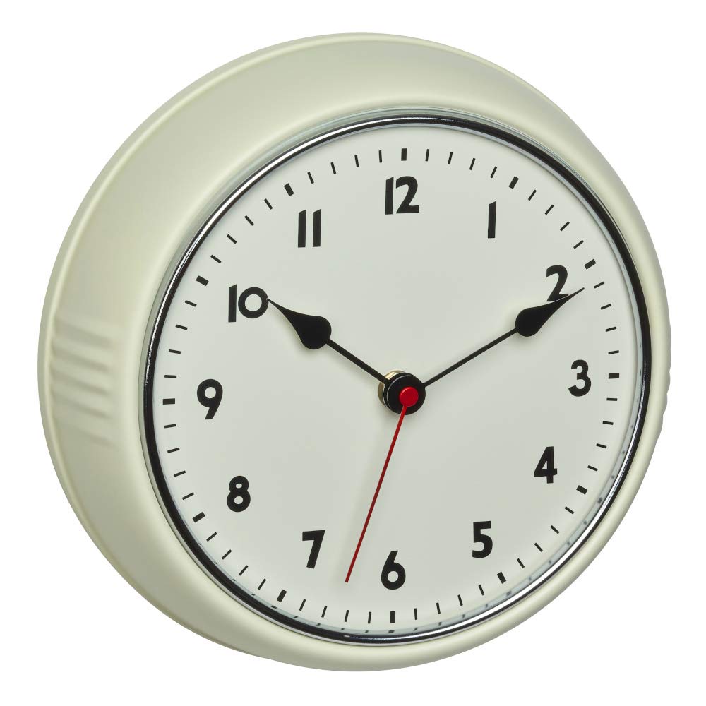 TFA Dostmann Retro Radio-Controlled Wall Clock 60.3541.09 Vintage Clock Analogue Metal Beige (L) 240 x (W) 68 x (H) 240 mm