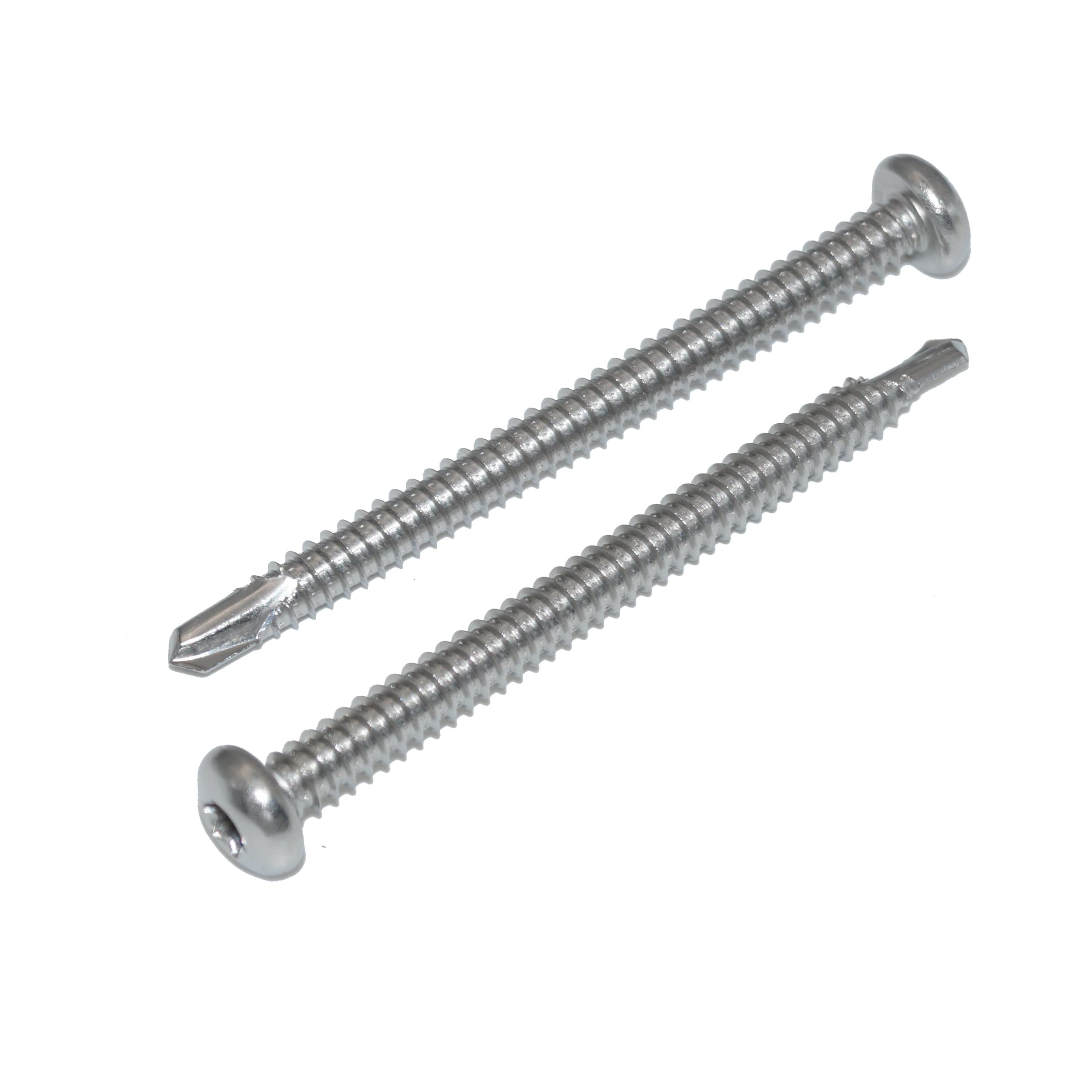 Drilling Screws 6.3 x 80 Pack of 60 Rounded Head Screws TX - Form M Stainless Steel A2 / V2A, Self-Tapping Screws DIN 7504 / ISO 15480 - Rust-Free — image 1