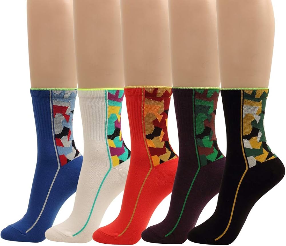 Women Camouflage Crew Socks Novelty Military Look Design Fun Colorful