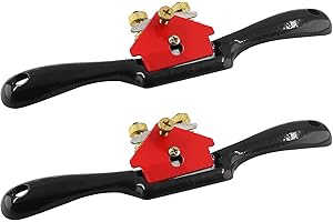 Eilumduo 2 Pack 9" Adjustable SpokeShave with Flat Base, Metal Blade Manual Wooden Planers, Craft Hand Tool for Wood, Woodworking