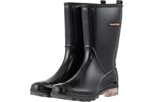 planone Mid Calf Waterproof Rain Boots For Women Anti-Slipping Garden Shoes Comfortable Insoles Stylish Light Rain Shoes Outdoor Work Shoes