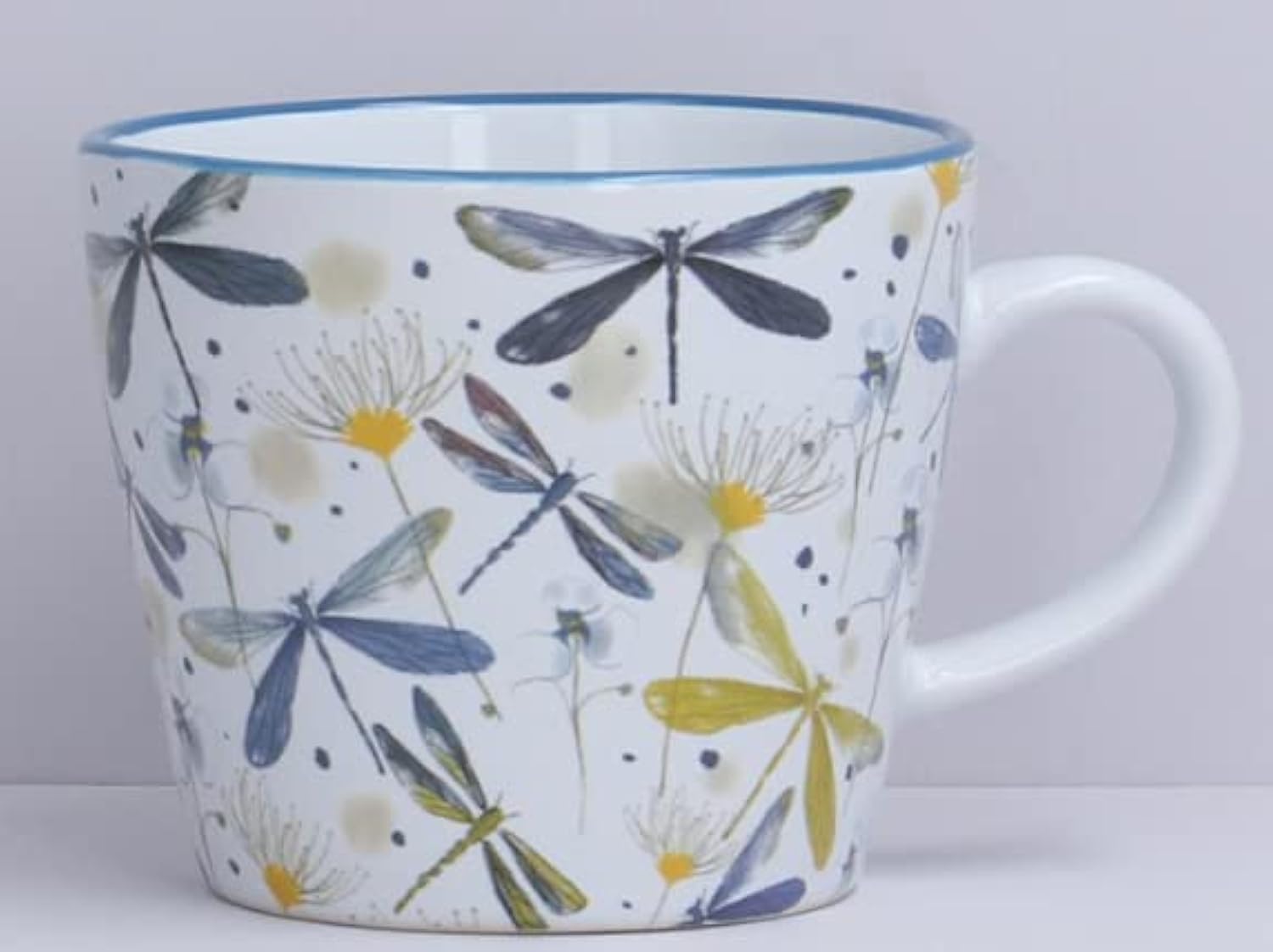 gisela graham White Ceramic Mug 8 cm - Dragonflies Design